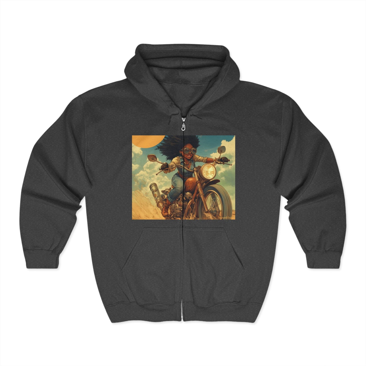 Biker Vibes Zip Hoodie – Ride in Style & Comfort!