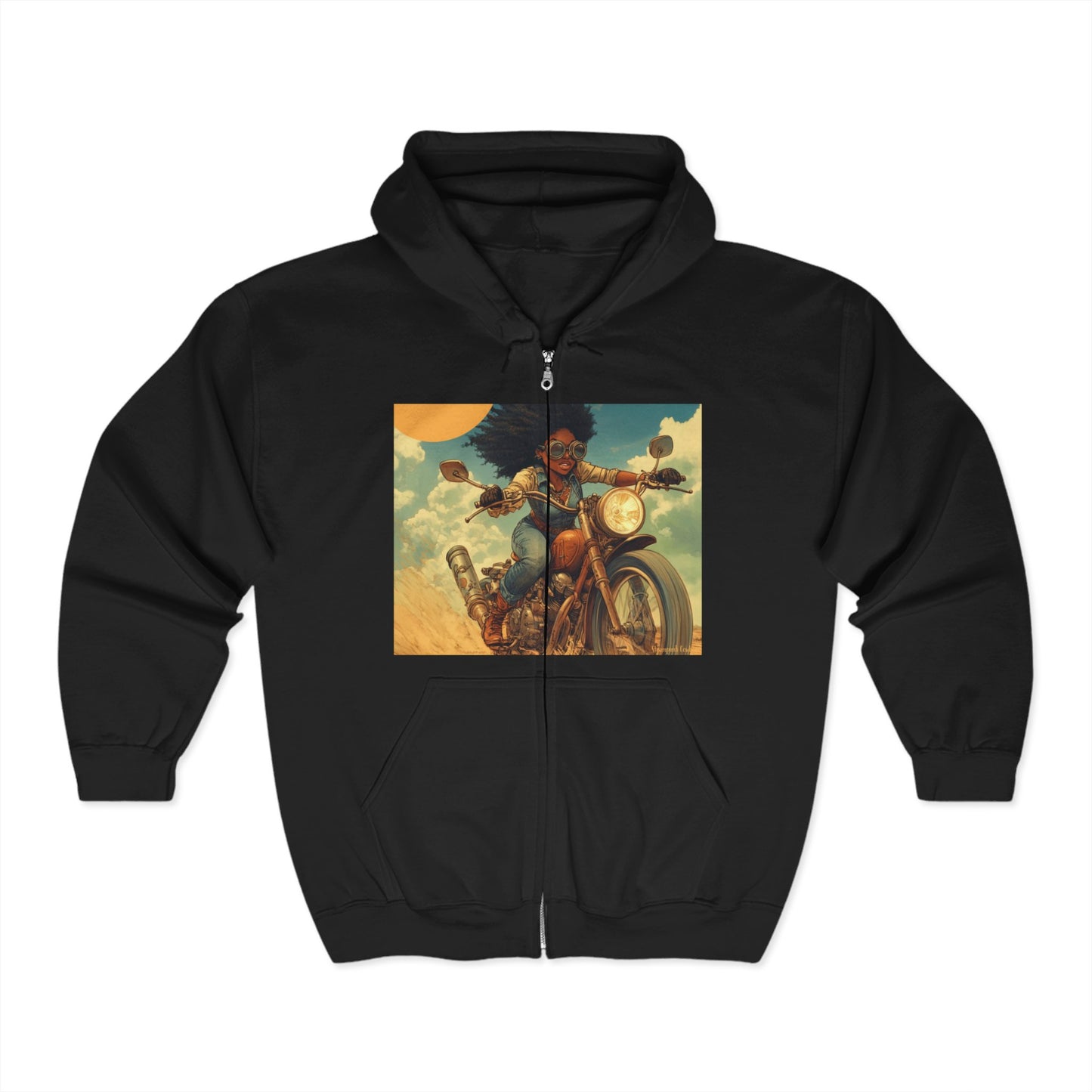 Biker Vibes Zip Hoodie – Ride in Style & Comfort!