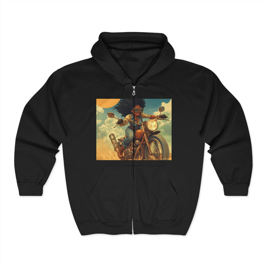 Biker Vibes Zip Hoodie – Ride in Style & Comfort!